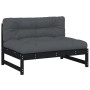 Zentrales Sofa aus massivem schwarzem Kiefernholz, 120 x 80 cm von vidaXL, Modulare Sofas für den Außenbereich - Ref: Foro24-...