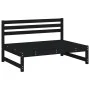 Sofá central madera maciza de pino negro 120x80 cm de vidaXL, Sofás modulares de exterior - Ref: Foro24-825734, Precio: 131,2...