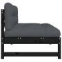 Zentrales Sofa aus massivem schwarzem Kiefernholz, 120 x 80 cm von vidaXL, Modulare Sofas für den Außenbereich - Ref: Foro24-...