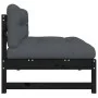 Zentrales Sofa aus massivem schwarzem Kiefernholz, 120 x 80 cm von vidaXL, Modulare Sofas für den Außenbereich - Ref: Foro24-...