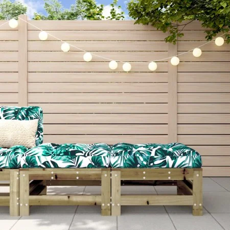 Garden stools with cushions 2 pcs impregnated pine wood by vidaXL, Modular outdoor sofas - Ref: Foro24-825701, Price: 141,32 ...