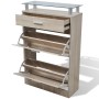 Mueble zapatero cajón y estante superior vidrio aspecto madera