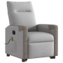 Sillón de masaje eléctrico reclinable elevable tela gris nube