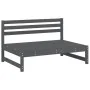 Zentrales Sofa aus massivem, grauem Kiefernholz, 120 x 80 cm von vidaXL, Modulare Sofas für den Außenbereich - Ref: Foro24-82...