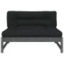 Zentrales Sofa aus massivem, grauem Kiefernholz, 120 x 80 cm von vidaXL, Modulare Sofas für den Außenbereich - Ref: Foro24-82...