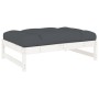 Gartenhocker aus massivem Kiefernholz weiß 120x80 cm von vidaXL, Modulare Sofas für den Außenbereich - Ref: Foro24-825738, Pr...