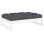 Gartenhocker aus massivem Kiefernholz weiß 120x80 cm von vidaXL, Modulare Sofas für den Außenbereich - Ref: Foro24-825738, Pr...