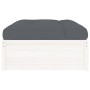 Gartenhocker aus massivem weißem Kiefernholz 120x80 cm von vidaXL, Modulare Sofas für den Außenbereich - Ref: Foro24-825766, ...