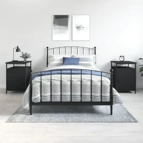 Mesitas de noche 2 uds madera contrachapada negro 40x42x60 cm de vidaXL, Mesitas de noche - Ref: Foro24-825864, Precio: 71,58...