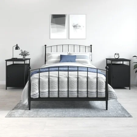 Nightstands 2 pcs black plywood 40x42x60 cm by vidaXL, Nightstands - Ref: Foro24-825864, Price: 71,58 €, Discount: %