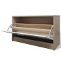 Muebles de entradita con zapatero madera 3 color roble y blanco