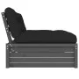 Central sofa solid gray pine wood 120x80 cm by vidaXL, Modular outdoor sofas - Ref: Foro24-825760, Price: 136,73 €, Discount: %