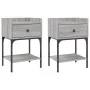 Mesitas noche 2 uds madera ingeniería gris Sonoma 40,5x31x60 cm de vidaXL, Mesitas de noche - Ref: Foro24-825900, Precio: 67,...