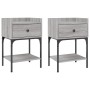 Mesitas noche 2 uds madera ingeniería gris Sonoma 40,5x31x60 cm de vidaXL, Mesitas de noche - Ref: Foro24-825900, Precio: 70,...