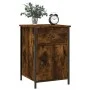 Mesita de noche madera contrachapada roble ahumado 40x42x60 cm de vidaXL, Mesitas de noche - Ref: Foro24-825907, Precio: 43,6...