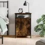 Mesita de noche madera contrachapada roble ahumado 40x42x60 cm de vidaXL, Mesitas de noche - Ref: Foro24-825867, Precio: 39,5...