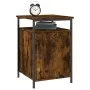 Mesita de noche madera contrachapada roble ahumado 40x42x60 cm de vidaXL, Mesitas de noche - Ref: Foro24-825867, Precio: 39,5...