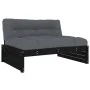 Central sofa solid black pine wood 120x80 cm by vidaXL, Modular outdoor sofas - Ref: Foro24-825762, Price: 208,82 €, Discount: %