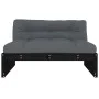 Zentrales Sofa aus massivem schwarzem Kiefernholz 120x80 cm von vidaXL, Modulare Sofas für den Außenbereich - Ref: Foro24-825...