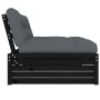Zentrales Sofa aus massivem schwarzem Kiefernholz 120x80 cm von vidaXL, Modulare Sofas für den Außenbereich - Ref: Foro24-825...