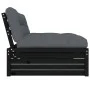 Zentrales Sofa aus massivem schwarzem Kiefernholz 120x80 cm von vidaXL, Modulare Sofas für den Außenbereich - Ref: Foro24-825...