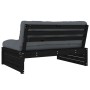 Zentrales Sofa aus massivem schwarzem Kiefernholz 120x80 cm von vidaXL, Modulare Sofas für den Außenbereich - Ref: Foro24-825...