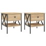 Nachttische, 2 Stück, Holzwerkstoff, Sonoma-Eiche, 40 x 42 x 45 cm von vidaXL, Nachttische - Ref: Foro24-825956, Preis: 87,13...