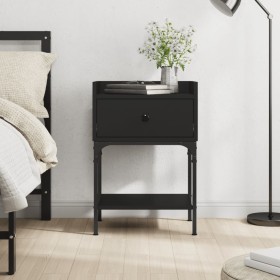 Black engineered wood nightstand 40.5x31x60 cm by vidaXL, Nightstands - Ref: Foro24-825893, Price: 46,73 €, Discount: %