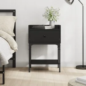 Black engineered wood nightstand 40.5x31x60 cm by vidaXL, Nightstands - Ref: Foro24-825893, Price: 46,00 €, Discount: %
