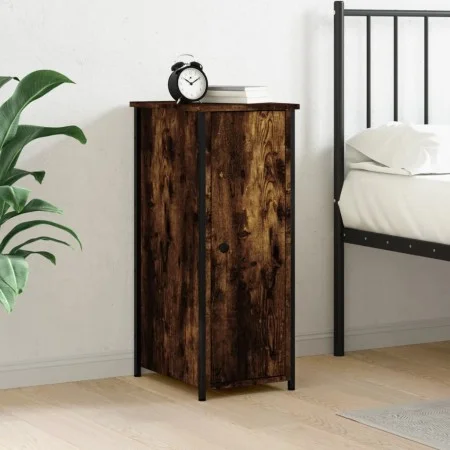 Mesita de noche madera de ingeniería roble ahumado 32x42x80 cm de vidaXL, Mesitas de noche - Ref: Foro24-825967, Precio: 58,7...