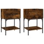 Mesita noche 2 uds madera ingeniería roble ahumado 40,5x31x60cm de vidaXL, Mesitas de noche - Ref: Foro24-825898, Precio: 53,...