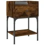 Nachttisch, 2 Stück, Holzwerkstoff, geräucherte Eiche, 40,5 x 31 x 60 cm von vidaXL, Nachttische - Ref: Foro24-825898, Preis:...