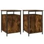 Mesitas noche 2 uds madera contrachapada roble humo 40x42x60 cm de vidaXL, Mesitas de noche - Ref: Foro24-825868, Precio: 49,...