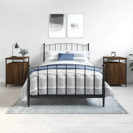 Bedside tables 2 pcs brown oak plywood 40x42x60 cm by vidaXL, Nightstands - Ref: Foro24-825872, Price: 49,21 €, Discount: %