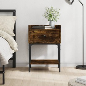 Smoked oak engineered wood bedside table 40.5x31x60cm by vidaXL, Nightstands - Ref: Foro24-825897, Price: 42,74 €, Discount: %