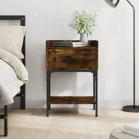 Smoked oak engineered wood bedside table 40.5x31x60cm by vidaXL, Nightstands - Ref: Foro24-825897, Price: 42,11 €, Discount: %