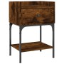 Mesita de noche madera de ingeniería roble ahumado 40,5x31x60cm de vidaXL, Mesitas de noche - Ref: Foro24-825897, Precio: 42,...