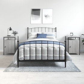 Mesitas de noche 2 uds madera contrachapada gris 40x42x60 cm de vidaXL, Mesitas de noche - Ref: Foro24-825870, Precio: 70,03 ...