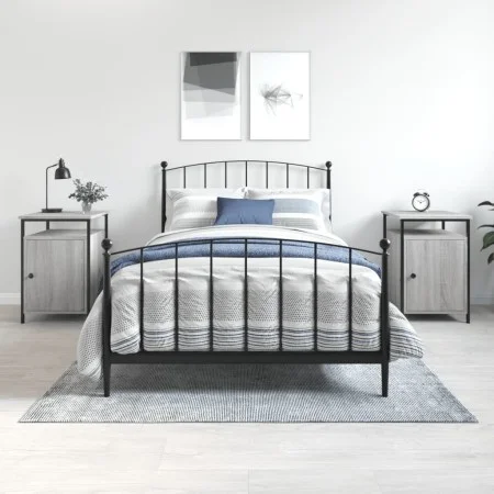 Nachttische 2 Stück graues Sperrholz 40x42x60 cm von vidaXL, Nachttische - Ref: Foro24-825870, Preis: 69,27 €, Rabatt: %
