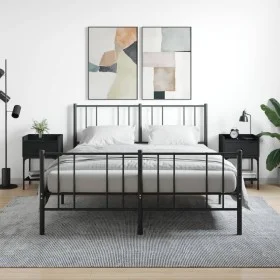 Bedside tables 2 units engineered wood black 40.5x31x60 cm by vidaXL, Nightstands - Ref: Foro24-825894, Price: 80,17 €, Disco...