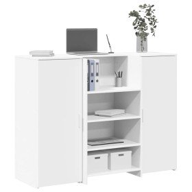 Mostrador de recepción blanco 135x50x103,5 cm madera ingeniería Mostrador de recepción blanco 135x50x103,5 cm madera ingeniería