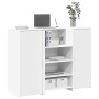 Mostrador de recepción blanco 135x50x103,5 cm madera ingeniería