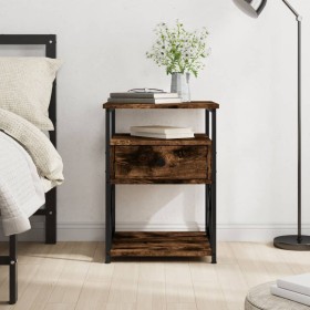 Nachttisch aus geräuchertem Eichenholzwerkstoff, 40 x 42 x 55 cm von vidaXL, Nachttische - Ref: Foro24-826077, Preis: 50,36 €...