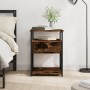 Nachttisch aus geräuchertem Eichenholzwerkstoff, 40 x 42 x 55 cm von vidaXL, Nachttische - Ref: Foro24-826077, Preis: 50,36 €...