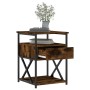 Nachttisch aus geräuchertem Eichenholzwerkstoff, 40 x 42 x 55 cm von vidaXL, Nachttische - Ref: Foro24-826077, Preis: 50,36 €...