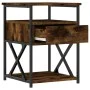 Nachttisch aus geräuchertem Eichenholzwerkstoff, 40 x 42 x 55 cm von vidaXL, Nachttische - Ref: Foro24-826077, Preis: 49,65 €...