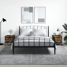 Mesitas noche 2 uds madera ingeniería roble ahumado 40x42x45 cm de vidaXL, Mesitas de noche - Ref: Foro24-825958, Precio: 75,...