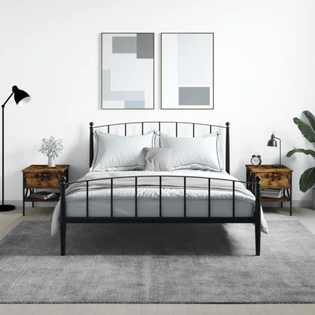 Nachttische 2 Stk. Holzwerkstoff Eiche geräuchert 40x42x45 cm von vidaXL, Nachttische - Ref: Foro24-825958, Preis: 75,71 €, R...