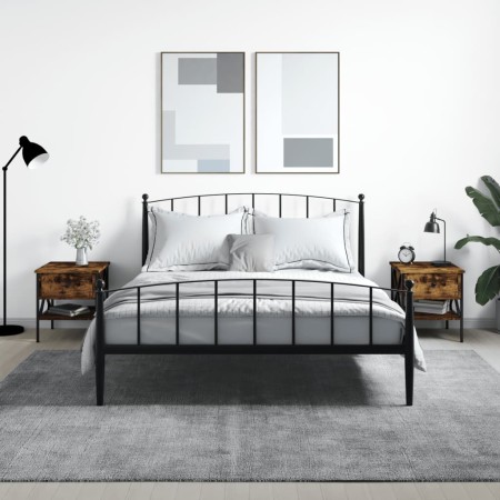 Nachttische 2 Stk. Holzwerkstoff Eiche geräuchert 40x42x45 cm von vidaXL, Nachttische - Ref: Foro24-825958, Preis: 76,65 €, R...