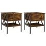 Nachttische 2 Stk. Holzwerkstoff Eiche geräuchert 40x42x45 cm von vidaXL, Nachttische - Ref: Foro24-825958, Preis: 75,71 €, R...